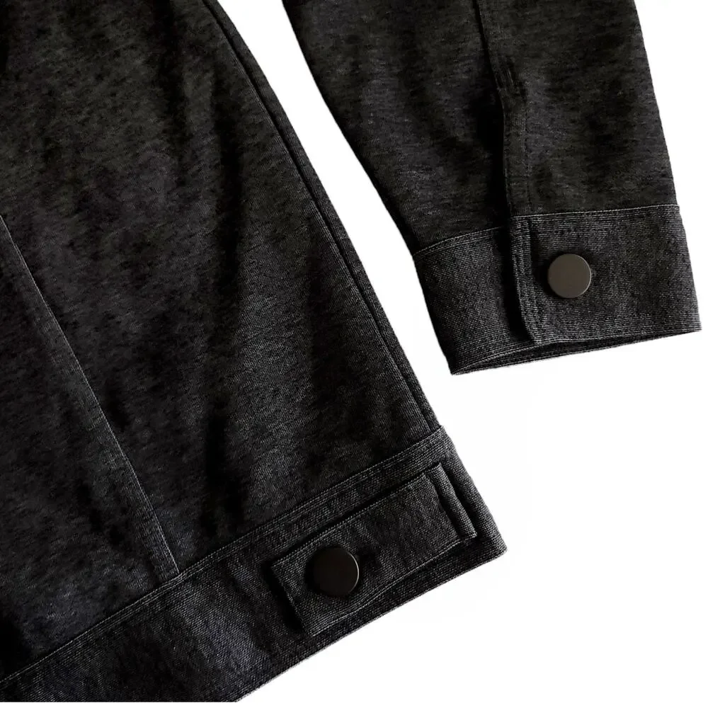 RAFFI men's button up cotton blend knit casual shacket gray jacket Sz Small NEW - Picture 5 of 8